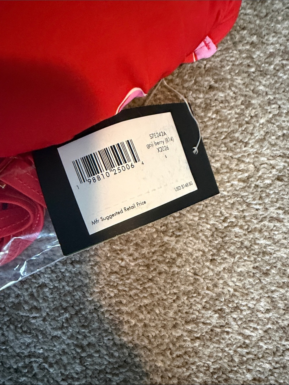 kate spade goji berry Red One-Piece Swimsuit with Pink Polka Dots size small - Picture 2 of 10